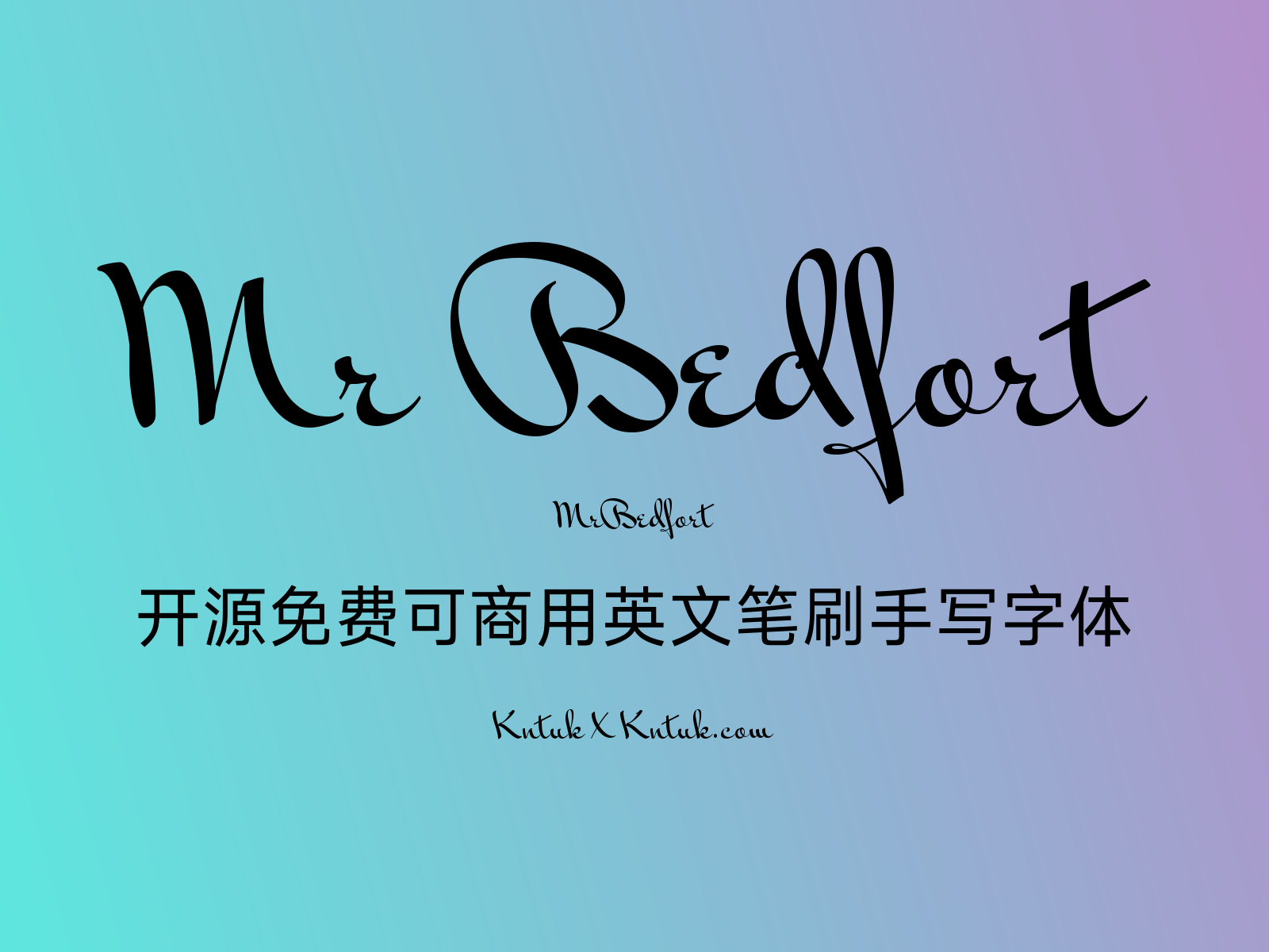Mr Bedfort 开源免费可商用英文笔刷手写字体