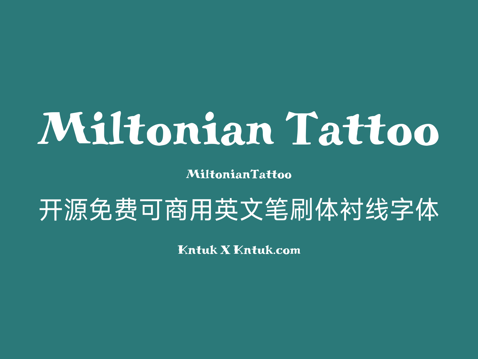 Miltonian Tattoo 开源免费可商用英文笔刷体衬线字体