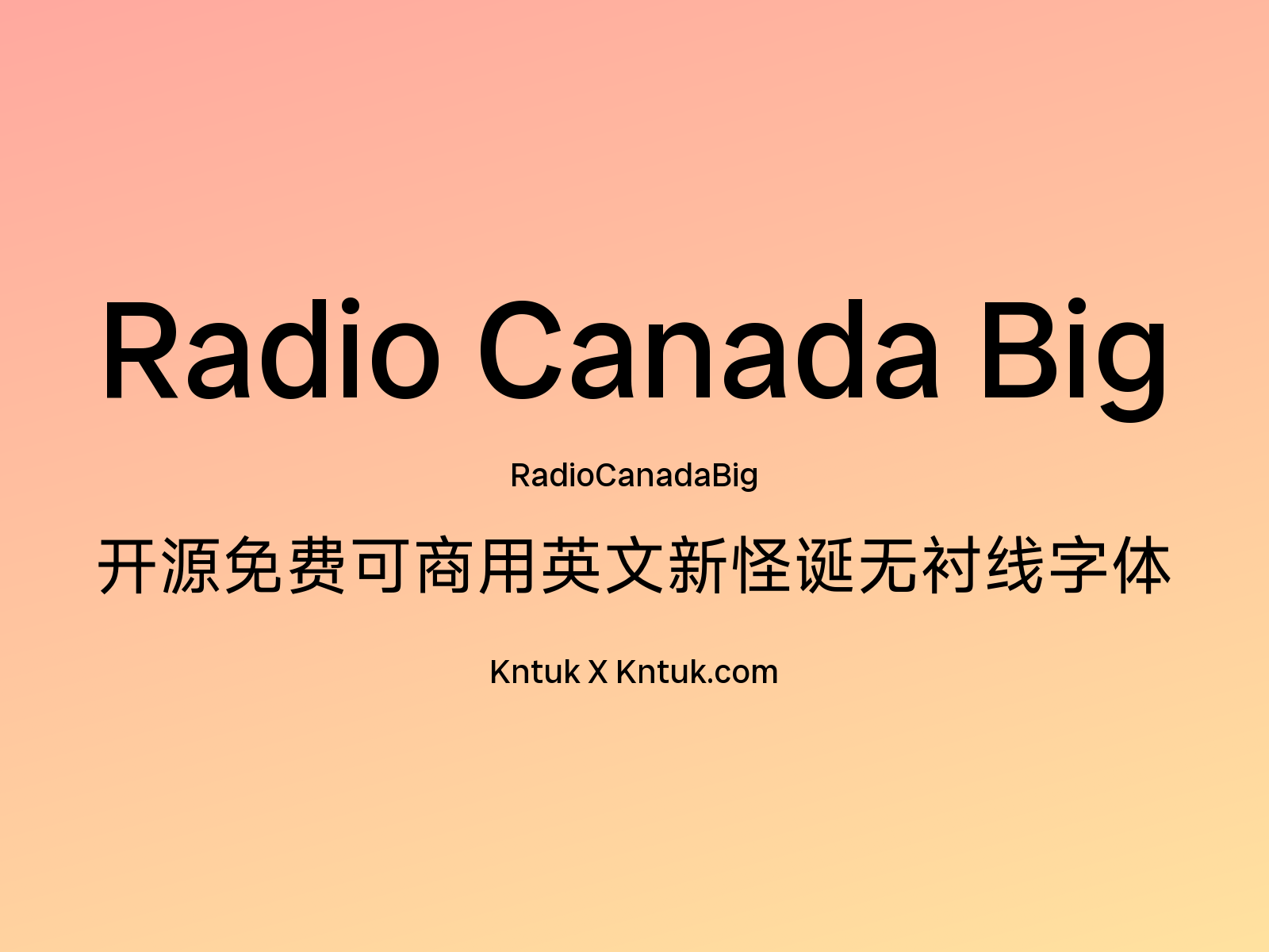 Radio Canada Big 开源免费可商用英文新怪诞无衬线字体