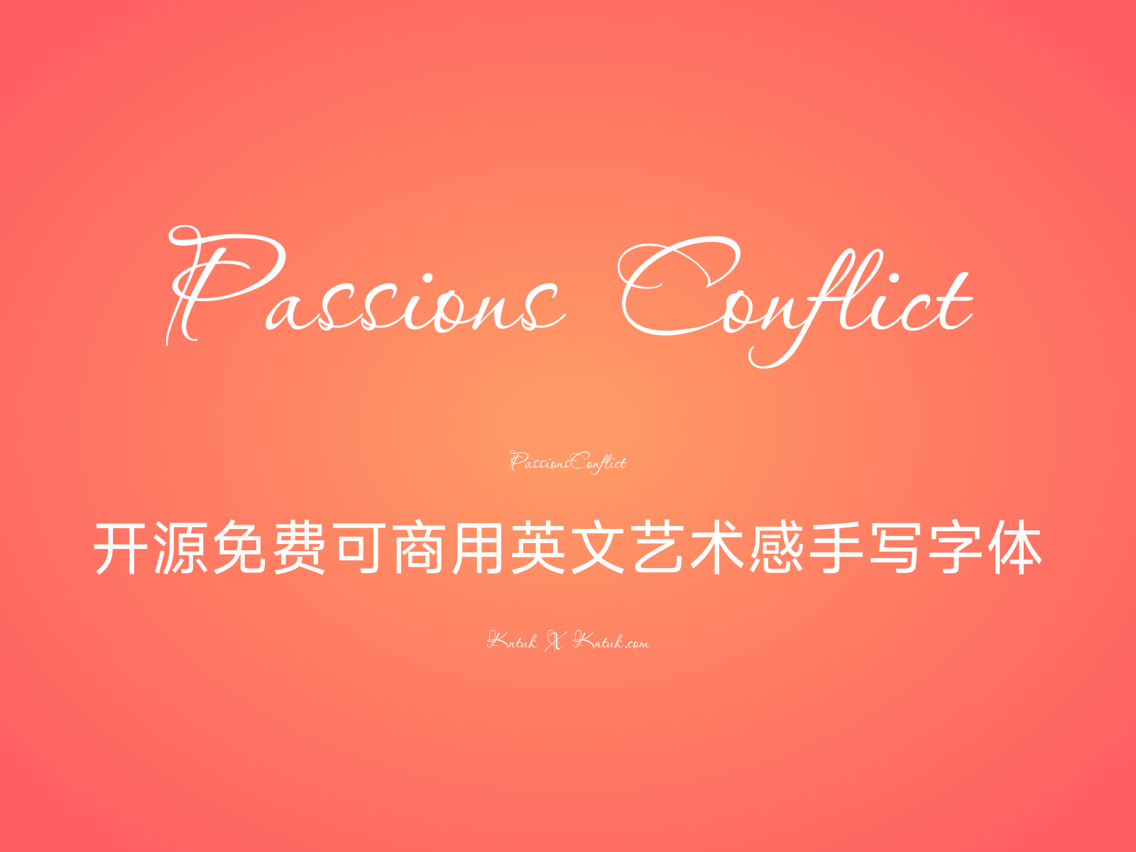Passions Conflict 开源免费可商用英文艺术感手写字体