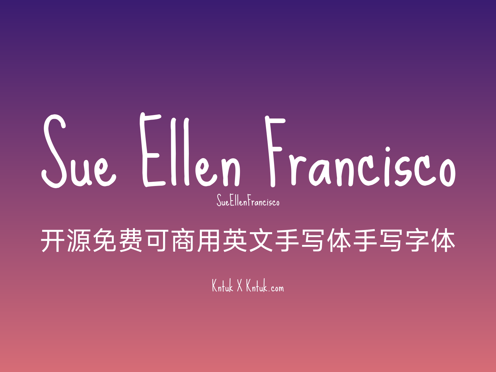 Sue Ellen Francisco 开源免费可商用英文手写体手写字体