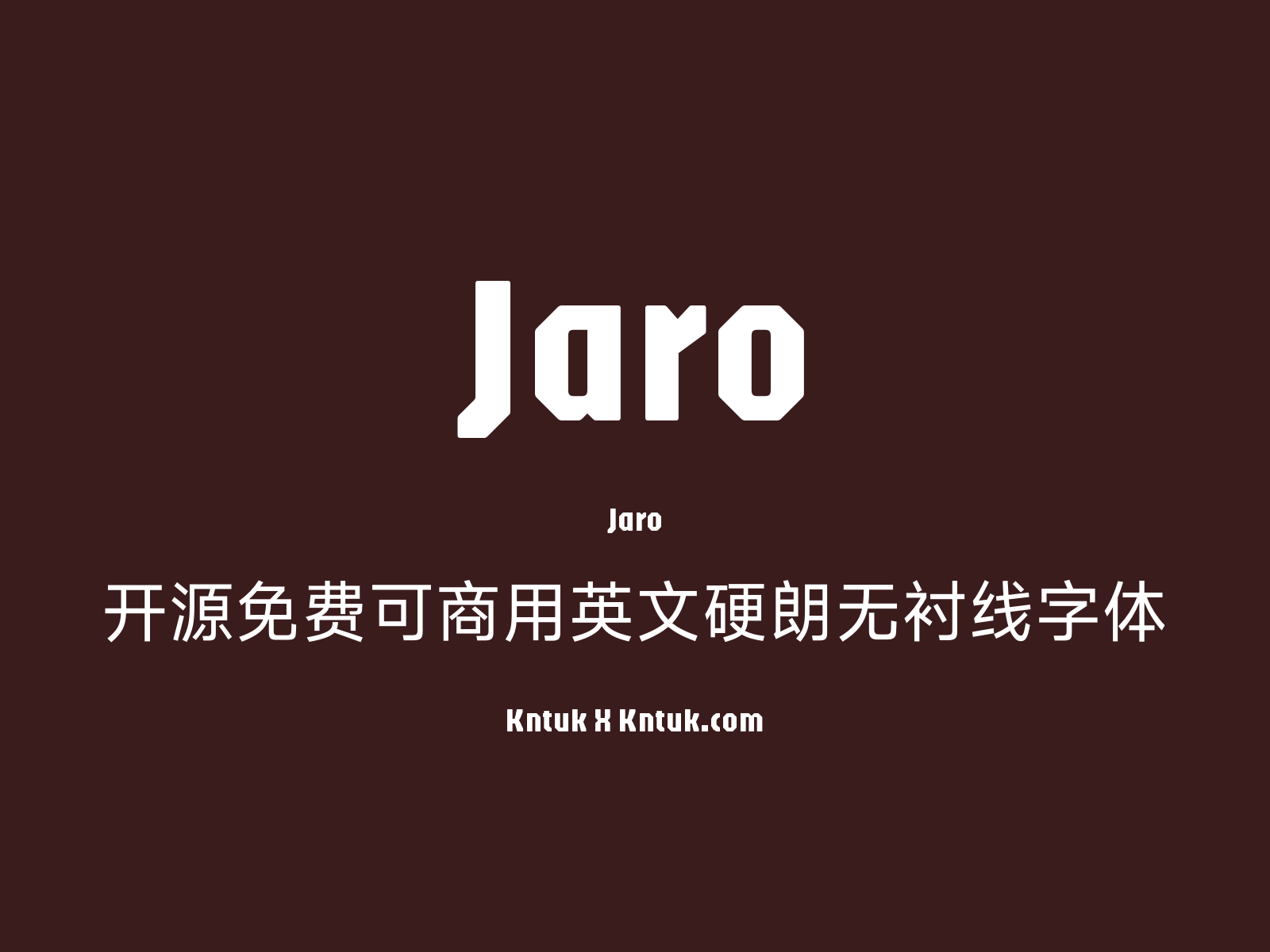 Jaro 开源免费可商用英文硬朗无衬线字体