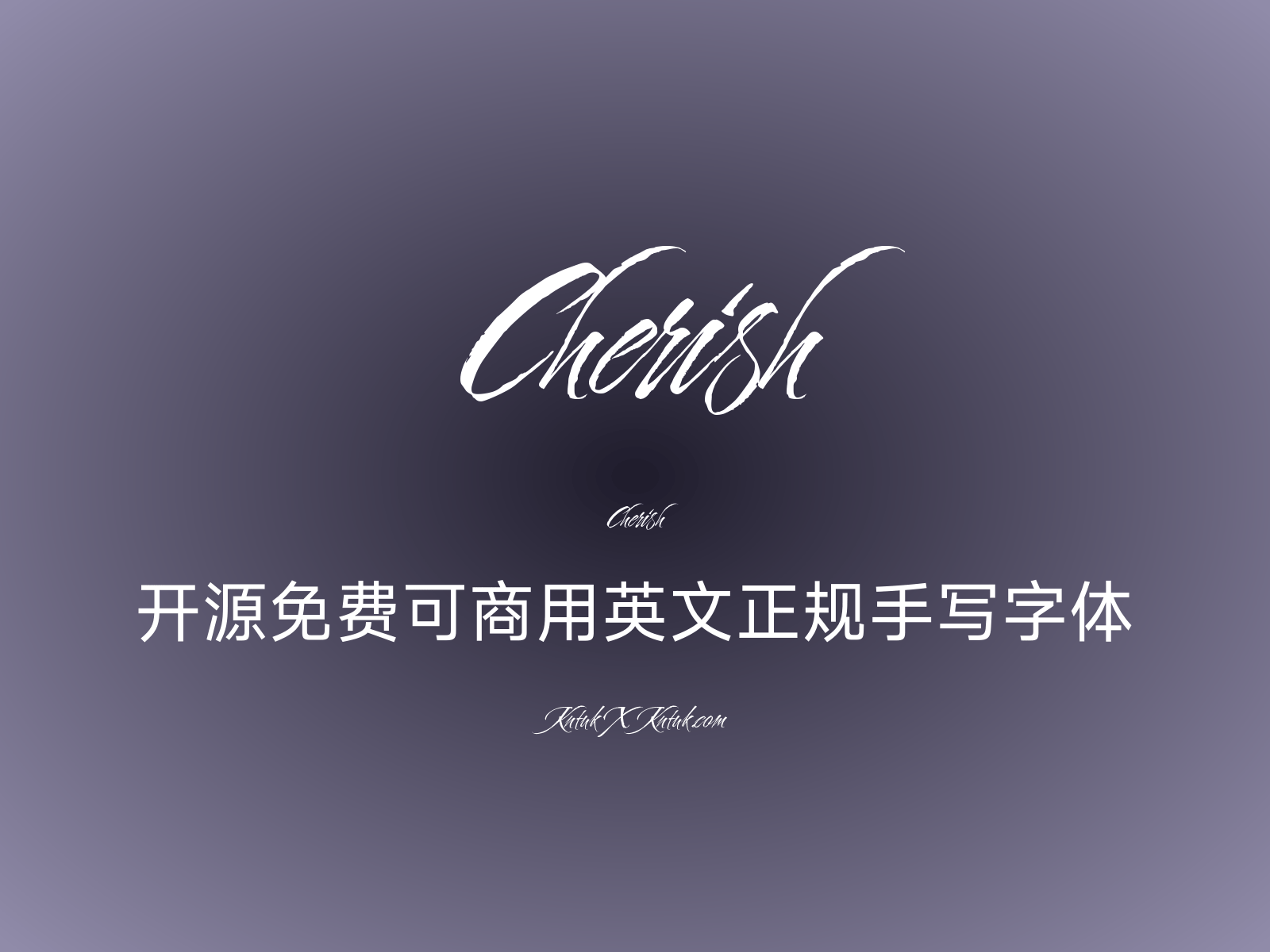 Cherish 开源免费可商用英文正规手写字体