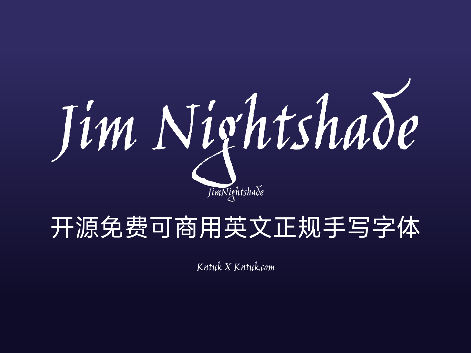 Jim Nightshade 开源免费可商用英文正规手写字体