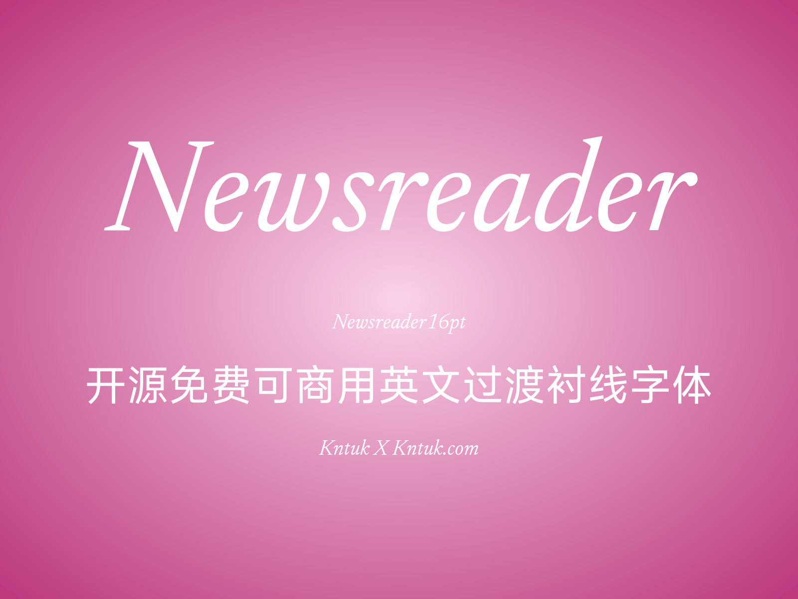 Newsreader 开源免费可商用英文过渡衬线字体