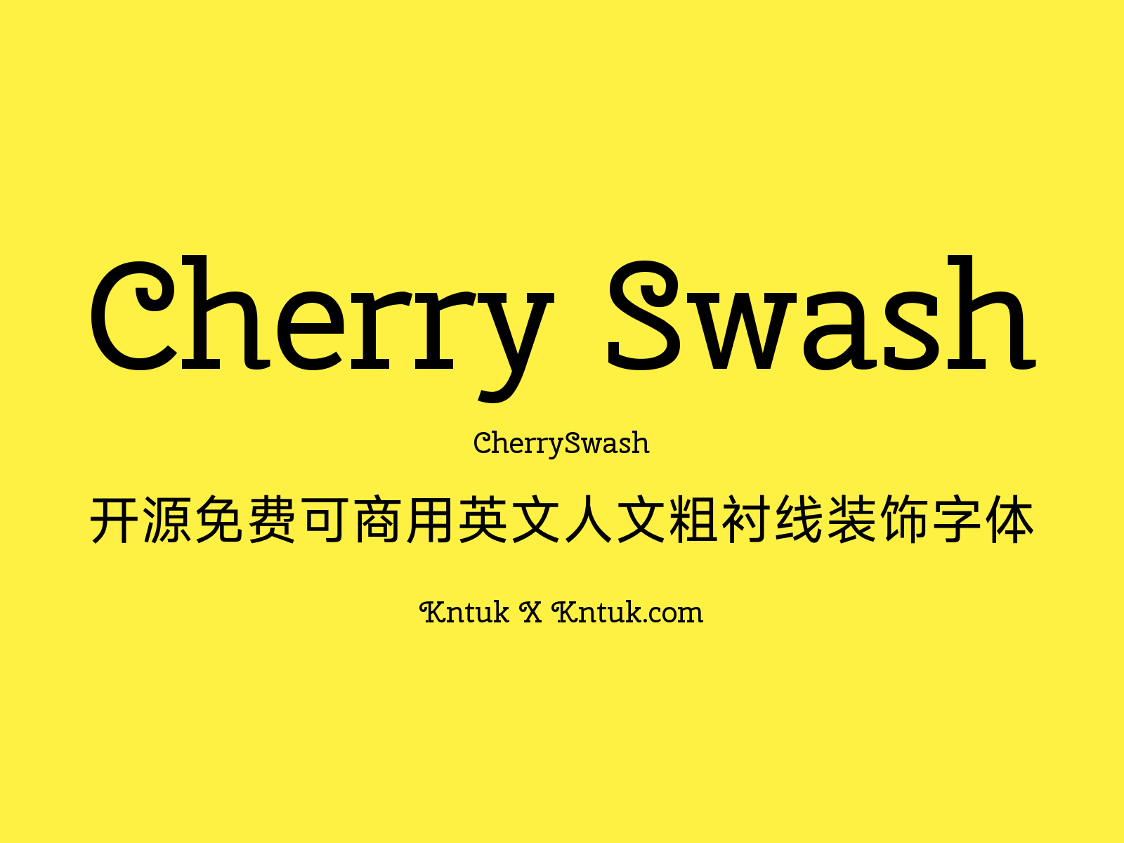 Cherry Swash 开源免费可商用英文人文粗衬线装饰字体