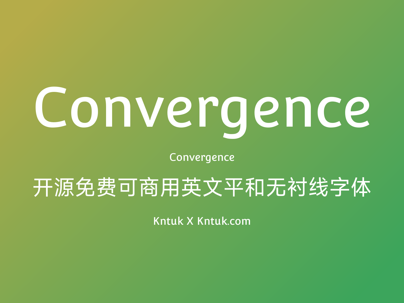 Convergence 开源免费可商用英文平和无衬线字体